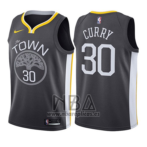 Camiseta Nino Golden State Warriors Stephen Curry NO 30 Statement 2017-18 Gris